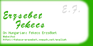 erzsebet fekecs business card