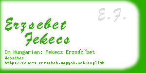 erzsebet fekecs business card